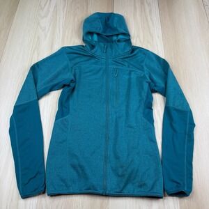 Rab Womens Teal Blue Ascendor Hoody Stretch Full Zip Fleece Hooded Jacket Size 8